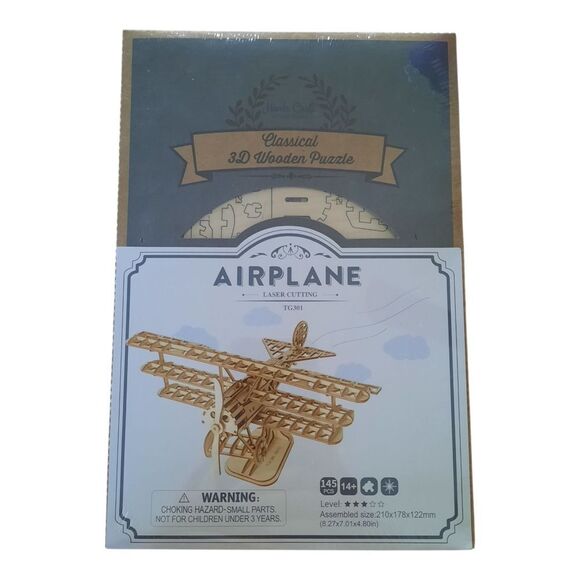 Classical 3D Wooden Airplane Puzzle - Picture 1 of 4